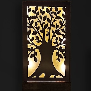 LED-lamp Tree of Life: houten muurkunst, nachtlampje in de gang