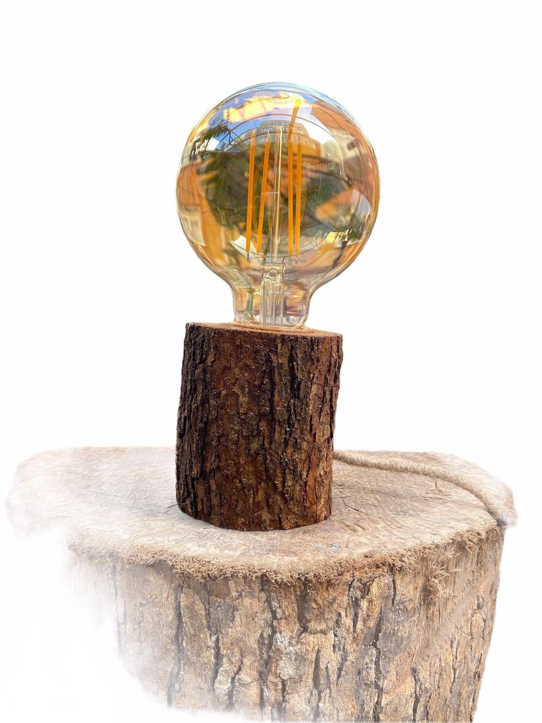 Edison Log Lamp Wooden Hand Made Billet Bulb Table Lamp,office Lamp ...