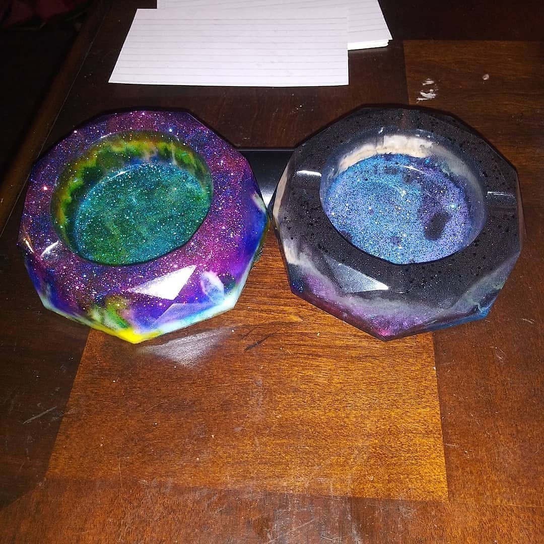 Resin Ashtrays Set of Two Etsy UK