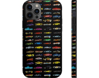 Telefoonhoesje met Hot Wheels-patroon – Gegoten speelgoedautofoto