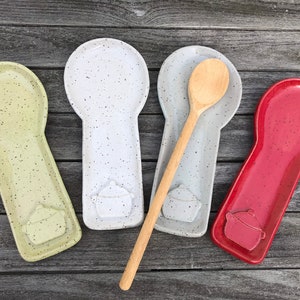 Ceramic cooking spoon holder, cooking spoon rest, kitchen, clay, hand-made