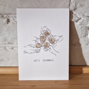Celebremos / Tarjeta / Celebración / Ilustración / Tarjeta de felicitación / A6