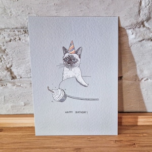 Birthday card | Cat | Illustration | Card | Greeting card | A6