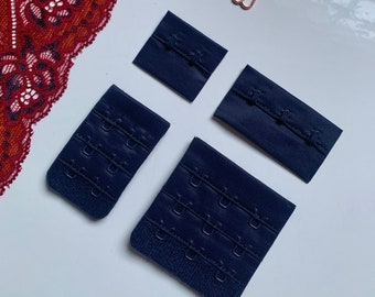Navy Hook & Eye Closures (3x2, 3x3) for Bra Making Lingerie Bramaking Fasteners