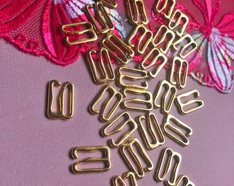 12mm (1/2”) Gold Metal Bra G-Hooks Hooks for Bra Making and Swimwear Bramaking
