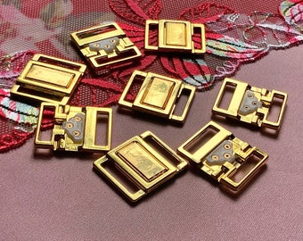 15mm (5/8”) Gold Metal Bikini Clasps Bra Closures for Bra Making and Swimwear Bramaking Clips Clickers Fasteners