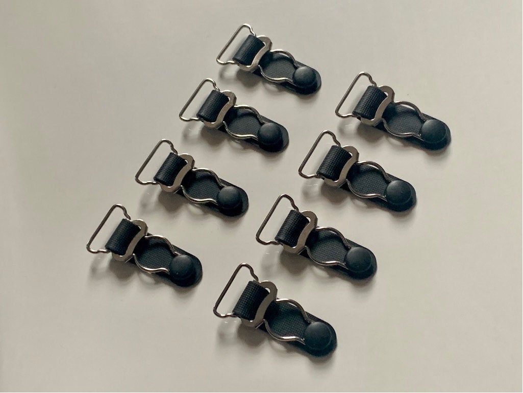 4 Stück VINTAGE Strumpfhalter Kunststoff clips~ 12mm