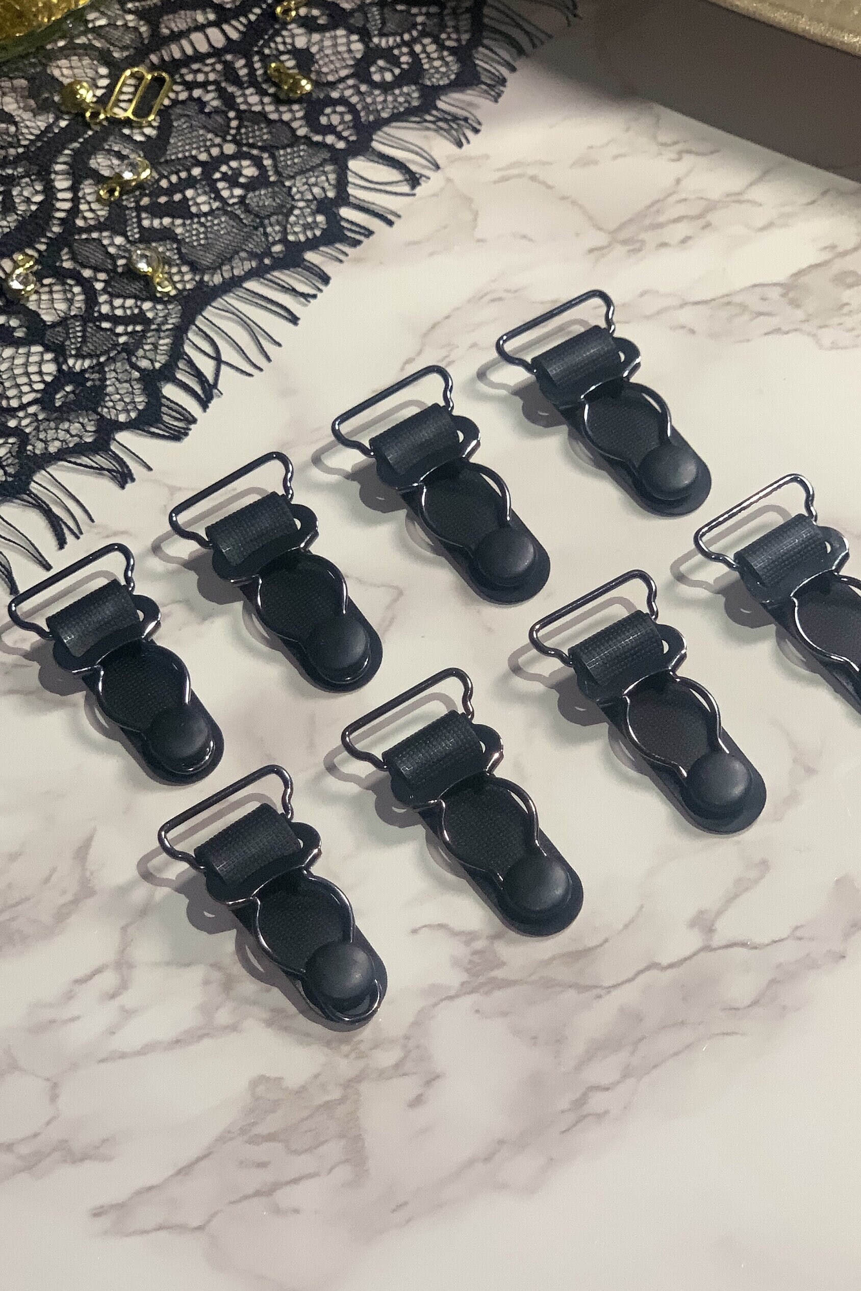 20mm (13/16) Gun Black/black Metal Suspender Clips Garter Clips for  Lingerie Making Bramaking Garter Belt - Etsy