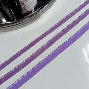 10/12/15mm Lilac Purple Scalloped Plush Elastic Picot Edge Plush Back Elastic for Bra Underband Underarm Bramaking Lingerie Knickers Crafts