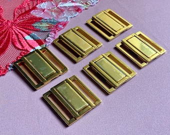 20mm (13/16”) Gold Metal Bikini Clasps Bra Closures for Bra Making and Swimwear Bramaking Clips Clickers Fasteners