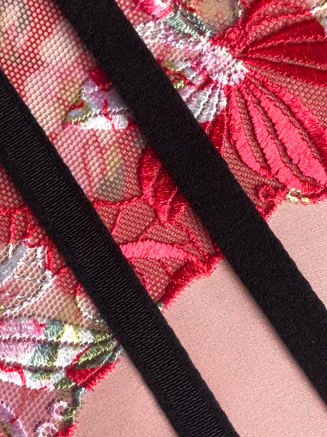 Black Wire Casing 10mm 3/8 Plush Back Channelling Underwire Casing for ...