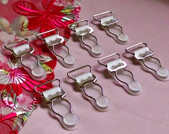 20mm (13/16”) Silver Metal Suspender Clips Garter Clips for Lingerie Making Bramaking Garter Belt