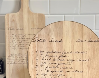 Handwritten Recipe Cutting Board: Custom Engraved Family Recipe