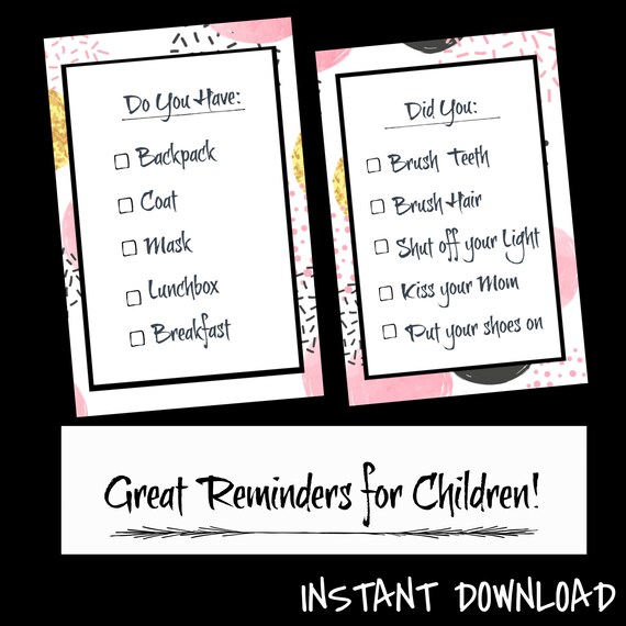 Printable Children Reminders Instant Download | Etsy