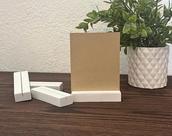 Set of 12 White Wooden Display Stands for Signs | Wedding Table Number Holders | Photo Display | Small Business Sign Holder