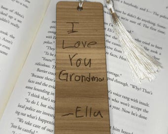 Handwritten Bookmark: Custom Engraved Handwriting Keepsake Gift