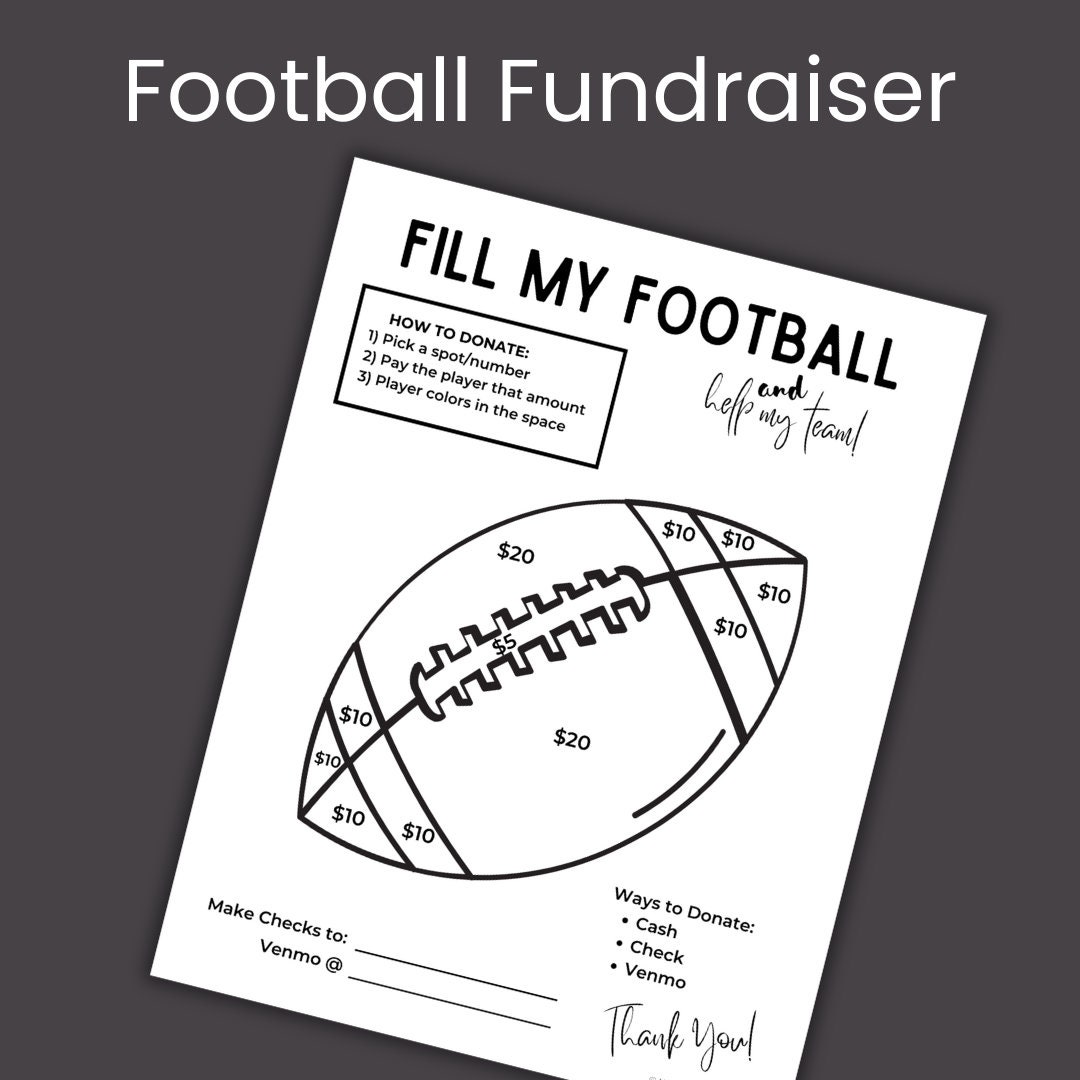 Football Fundraising Football Fundraiser Fundraising for Football Football Fundraising Ideas Etsy