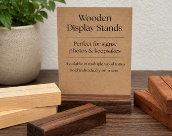 Set of 12 Wooden Display Stands for Signs | Wedding Table Number Holders | Photo Display | Small Business Sign Holder