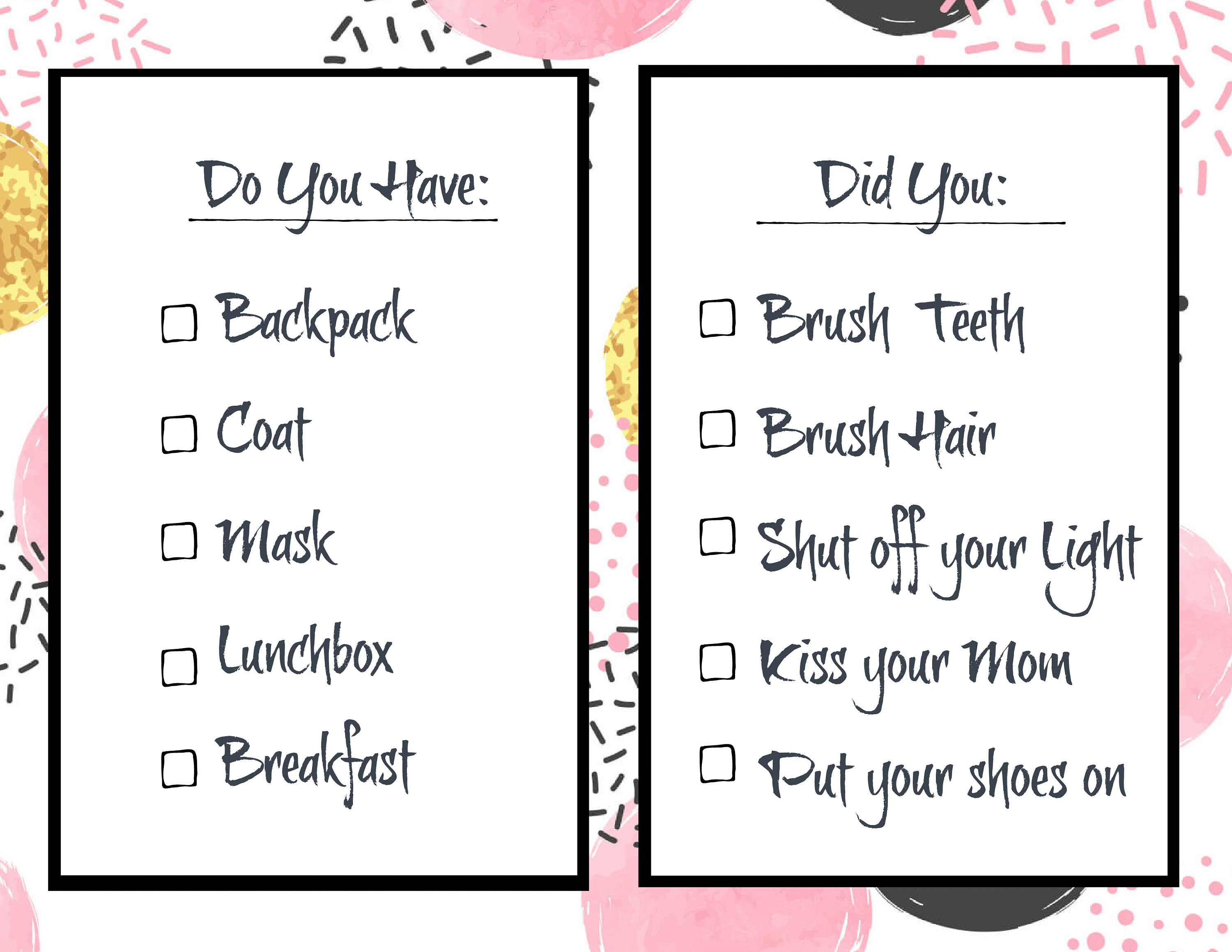 Printable Reminders For Kids