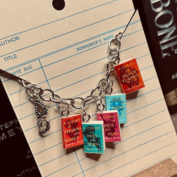 Custom miniature book charm bracelet