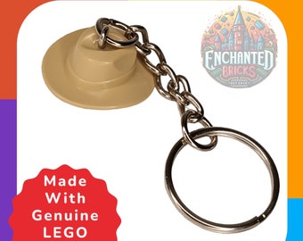 Adventurers Hat/ Fedora Brick Keychain | Made from Genuine Brick Elements