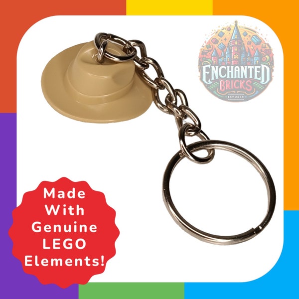 Adventurers Hat/ Fedora Brick Keychain | Made from Genuine Brick Elements