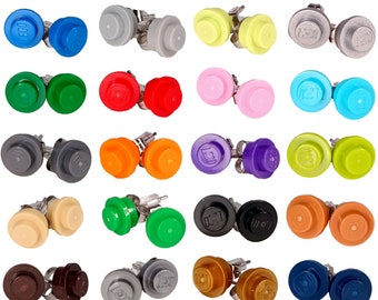 Round Brick Stud Earrings | Choose Your Color | Handmade With Genuine Brick Elements