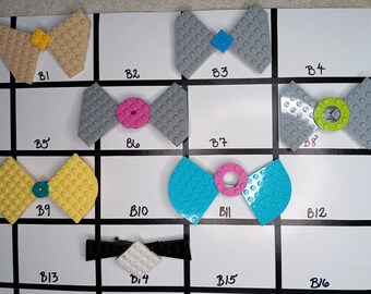 Large Brick Bow Hair Barrette | Handmade Using Genuine Toy Brick Elements | B1-14
