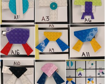 Brick Bow Hair Clip | Handmade Using Genuine Toy Brick Elements | A1-16