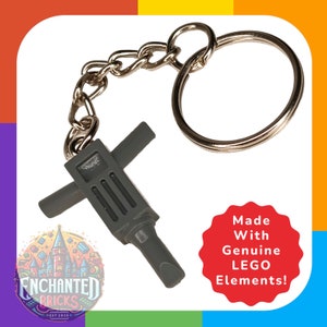 Gray Brick Jackhammer Keychain | Handmade from Genuine Toy Brick Elementss