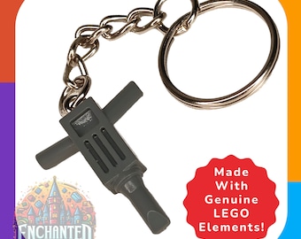 Gray Brick Jackhammer Keychain | Handmade from Genuine Toy Brick Elementss