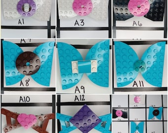 Brick Bow Hair Barrette | Handmade Using Genuine Toy Brick Elements | A1-16