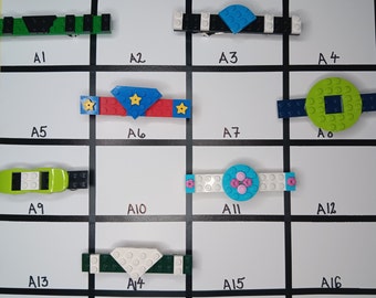 Large Brick Hair Barrette | Handmade Using Genuine Toy Brick Elements | A1-14