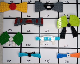 Large Brick Bow Hair Barrette | Handmade Using Genuine Toy Brick Elements | C1-14
