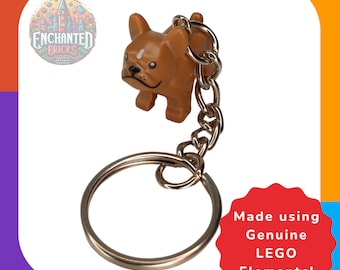 French Bulldog/ Frenchie Brick Keychain | Handmade from Genuine Toy Brick Elements