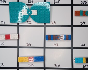 Large Brick Hair Barrette | Handmade Using Genuine Toy Brick Elements | D2-12