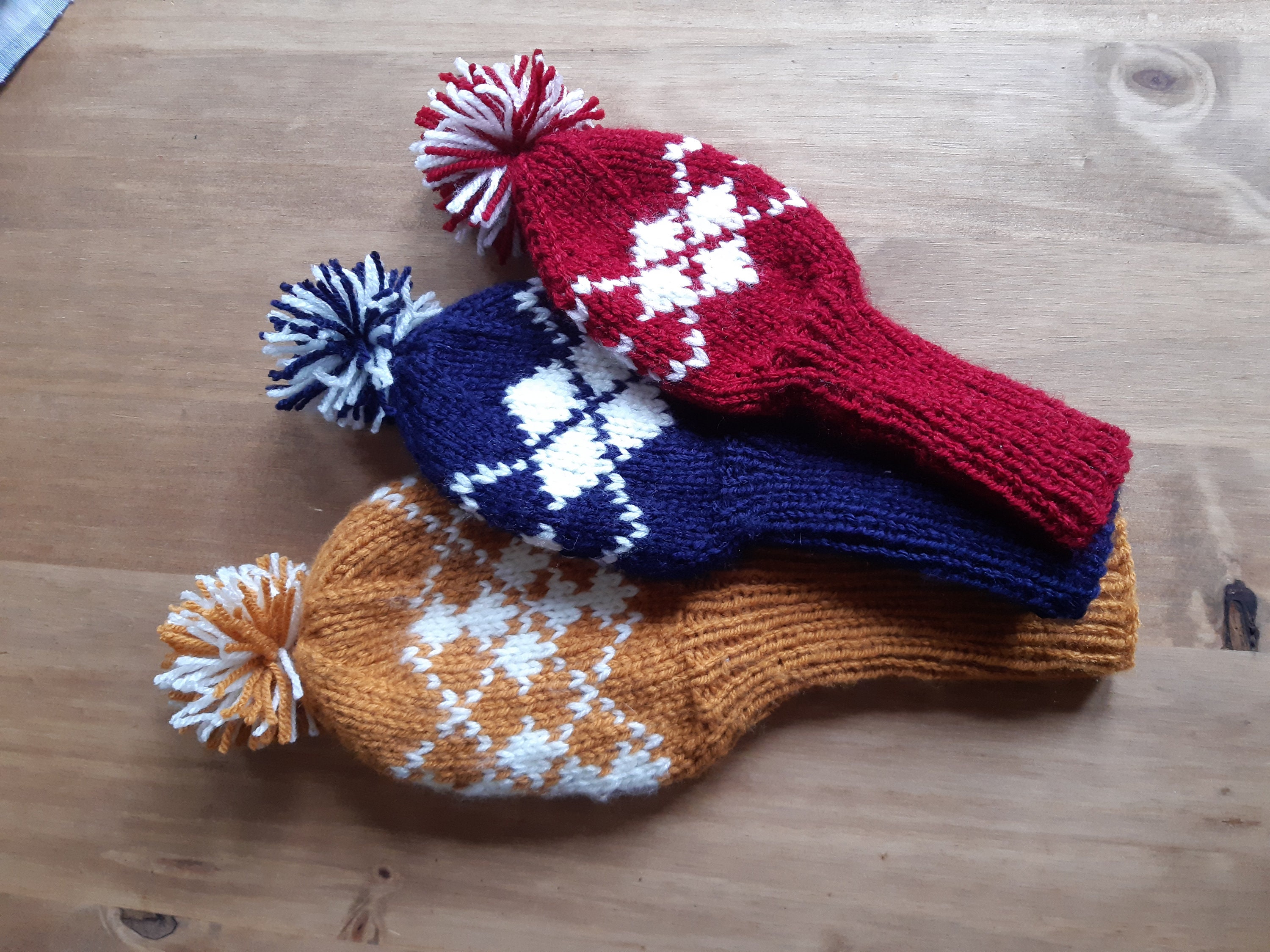 Hand Knitted Golf Club Head Covers Etsy
