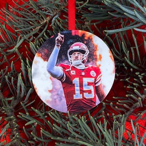 Patrick Mahomes Enfeite de árvore de Natal Troca de presentes de Natal Enchedor de meia
