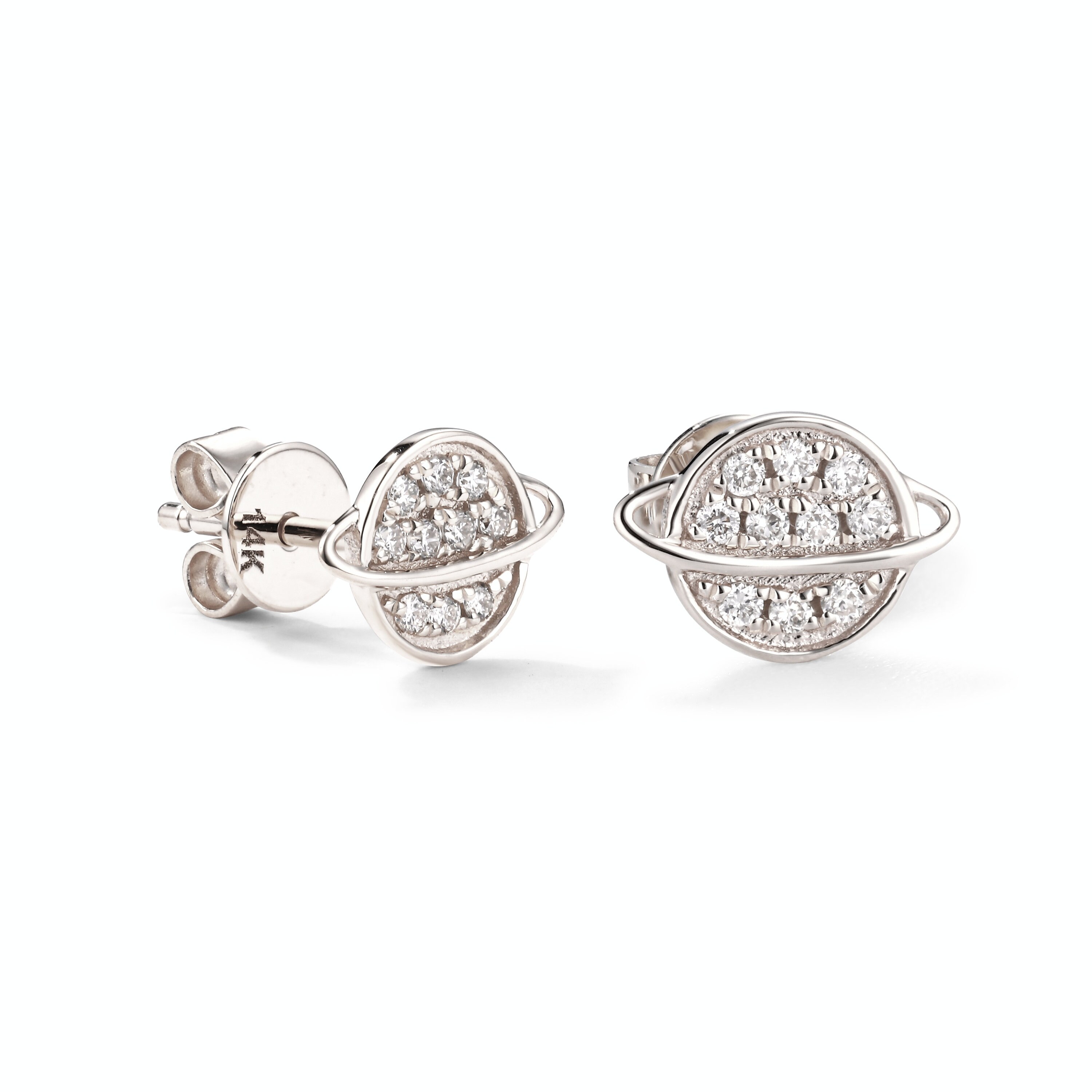 Saturn earrings shop studs