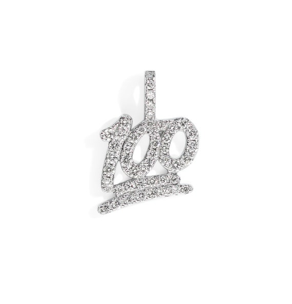 100 Emoji Pendant 100 Percent Diamond Pendant Diamond Pebble