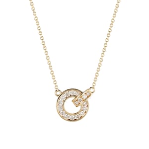 Interlocking Diamond Circle Necklace | Love Pendant Necklace with Chain | Diamond Circle Link Necklace