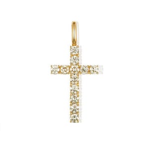 Classic Diamond Cross Pendant | Minimalist Gold Cross Pendant | Gold Cross Pendant | Cross Necklace | 14K Gold Pendant | Cross Charm
