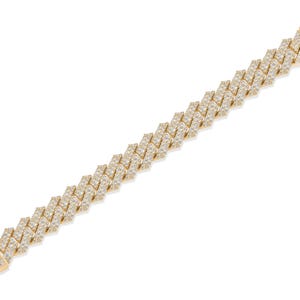 8&quot; Iced Out Cuban Link Chain Bracelet | Pave Diamond Cuban Chain Necklace | Diamond Hip Hop Bling Necklace | Men&#39;s Cuban Link Necklace