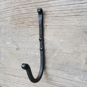 Hand Forged 3/8&quot; Steel Wall Hook With Mounting Screws