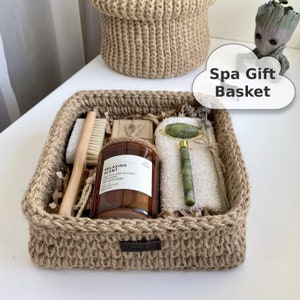 Cesta de regalo de spa / Caja de regalo de cuidado personal para mujer / Paquete de cuidado para ella / La mejor manera de decir gracias - Set de regalo de spa / Cesta de ganchillo de cumpleaños