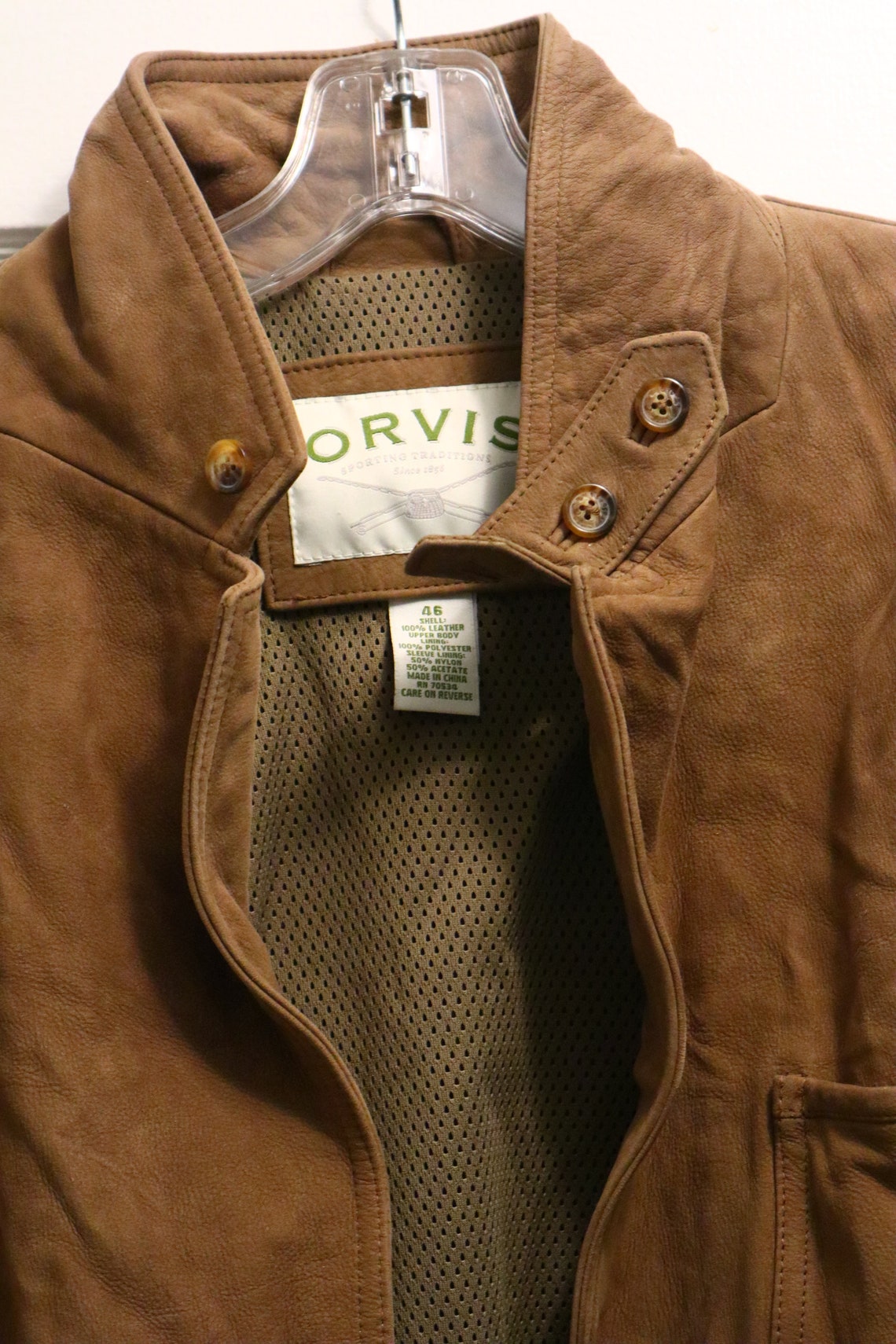 Vintage Orvis Brown Bandera Goat Suede Leather Jacket Size Etsy