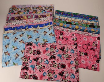 Placemats -Handmade Revers., 100% Cotton, Lined-Disney&#39;s Mickey & Minnie Mouse, Princesses, Paw Patrol, Luca, Pooh, Encanto, Fairies, more