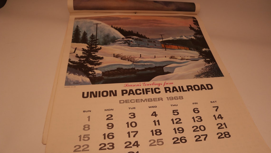 Vintage Union Pacific 1969 Centennial Calendar 18691969 Etsy