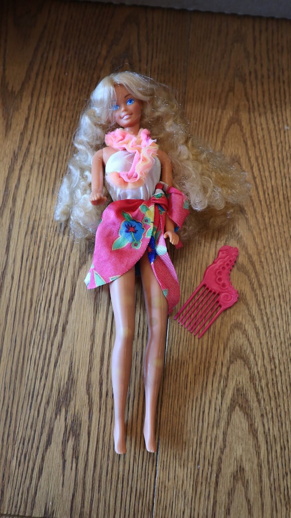 Rare Vintage Mattel 1987 Island Fun Barbie With Seahorse Comb 4061