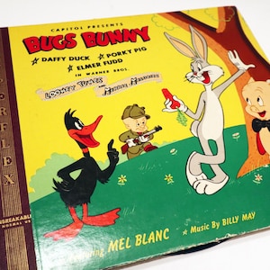 Vintage Warner Brothers Looney Toons Merrie Melodies (stories) - Featuring Mel Blanc - 3 Album Set - Excellent Condition & Very Rare